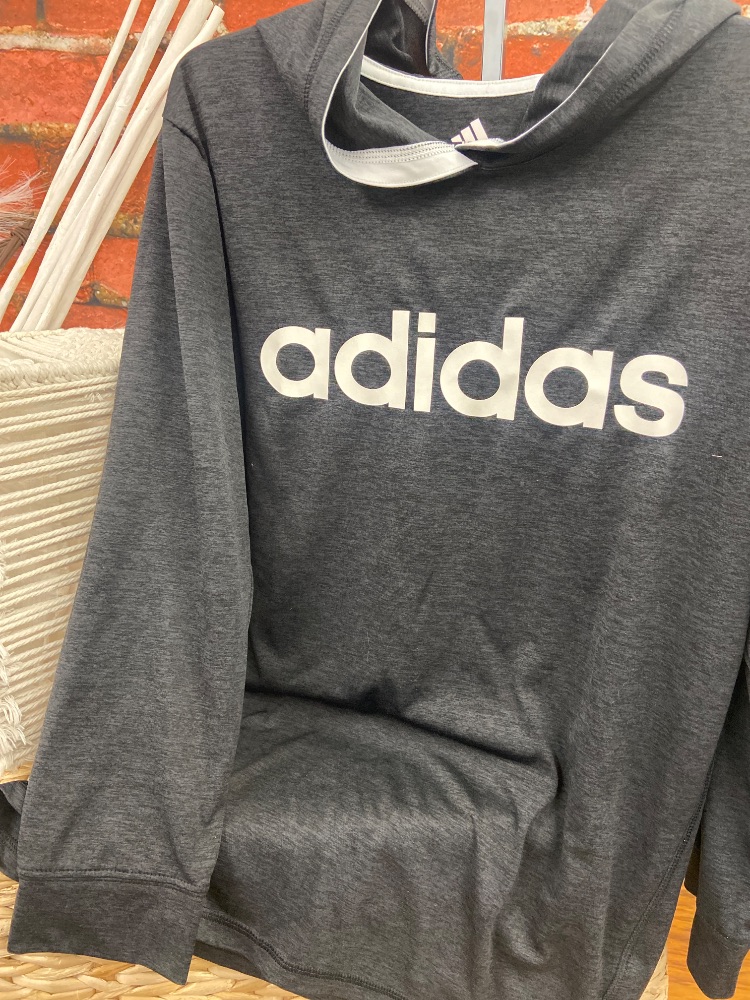 Adidas hooded youth 14-16 drifit shirt